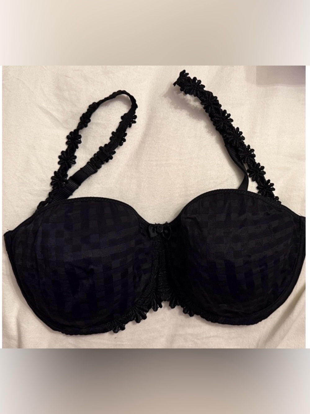 Marie Jo Strapless Black Textured Bra